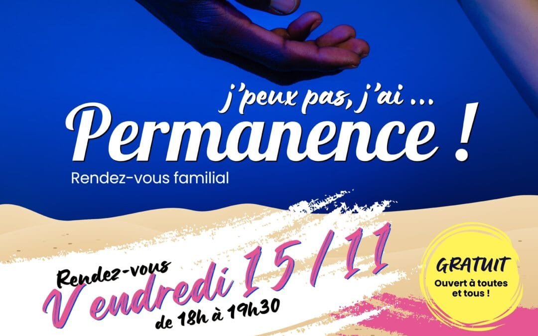 Permanence du 15/11/24 animée par Coline MAGAT